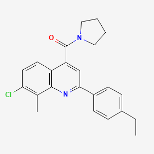 molecular formula C23H23ClN2O B4800418 7-CHLORO-2-(4-ETHYLPHENYL)-8-METHYL-4-(PYRROLIDINE-1-CARBONYL)QUINOLINE 