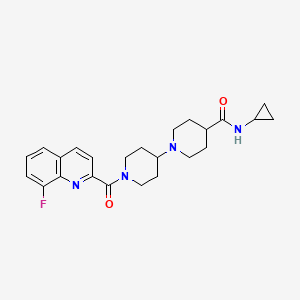 molecular formula C24H29FN4O2 B4800442 N-cyclopropyl-1'-[(8-fluoro-2-quinolinyl)carbonyl]-1,4'-bipiperidine-4-carboxamide 