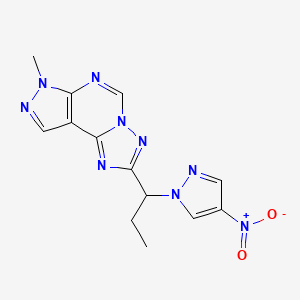 7-methyl-2-[1-(4-nitro-1H-pyrazol-1-yl)propyl]-7H-pyrazolo[4,3-e][1,2,4]triazolo[1,5-c]pyrimidine