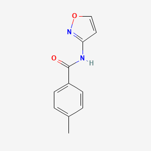 molecular formula C11H10N2O2 B4800464 4-METHYL-N-(12-OXAZOL-3-YL)BENZAMIDE 