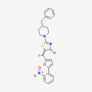 molecular formula C26H23N3O4S B4800482 (5E)-2-(4-benzylpiperidin-1-yl)-5-[[5-(2-nitrophenyl)furan-2-yl]methylidene]-1,3-thiazol-4-one 