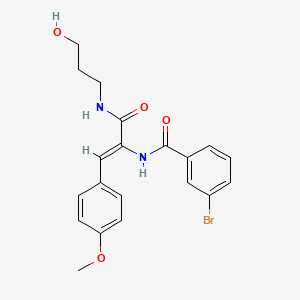 molecular formula C20H21BrN2O4 B4800486 3-bromo-N-[(Z)-3-(3-hydroxypropylamino)-1-(4-methoxyphenyl)-3-oxoprop-1-en-2-yl]benzamide 