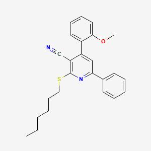 2-(Hexylsulfanyl)-4-(2-methoxyphenyl)-6-phenylpyridine-3-carbonitrile