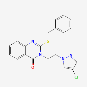 2-(BENZYLSULFANYL)-3-[2-(4-CHLORO-1H-PYRAZOL-1-YL)ETHYL]-4(3H)-QUINAZOLINONE