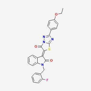 (3Z)-3-(2-(4-ethoxyphenyl)-6-oxo[1,3]thiazolo[3,2-b][1,2,4]triazol-5(6H)-ylidene)-1-(2-fluorobenzyl)-1,3-dihydro-2H-indol-2-one