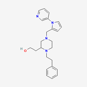 molecular formula C24H30N4O B4800617 2-(1-(2-phenylethyl)-4-{[1-(3-pyridinyl)-1H-pyrrol-2-yl]methyl}-2-piperazinyl)ethanol 