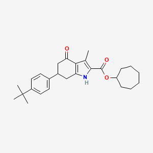 cycloheptyl 6-(4-tert-butylphenyl)-3-methyl-4-oxo-4,5,6,7-tetrahydro-1H-indole-2-carboxylate