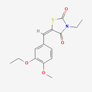 (5E)-5-(3-ethoxy-4-methoxybenzylidene)-3-ethyl-1,3-thiazolidine-2,4-dione