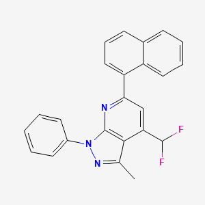 molecular formula C24H17F2N3 B4800648 4-(difluoromethyl)-3-methyl-6-(1-naphthyl)-1-phenyl-1H-pyrazolo[3,4-b]pyridine 