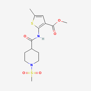 molecular formula C14H20N2O5S2 B4800658 METHYL 5-METHYL-2-({[1-(METHYLSULFONYL)-4-PIPERIDYL]CARBONYL}AMINO)-3-THIOPHENECARBOXYLATE 