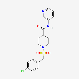 1-[(4-CHLOROPHENYL)METHANESULFONYL]-N-(PYRIDIN-3-YL)PIPERIDINE-4-CARBOXAMIDE