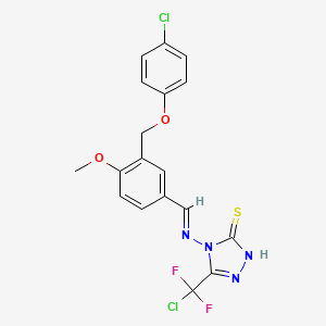 5-[chloro(difluoro)methyl]-4-{[(E)-{3-[(4-chlorophenoxy)methyl]-4-methoxyphenyl}methylidene]amino}-4H-1,2,4-triazole-3-thiol