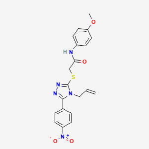 molecular formula C20H19N5O4S B4800688 N-(4-methoxyphenyl)-2-{[5-(4-nitrophenyl)-4-(prop-2-en-1-yl)-4H-1,2,4-triazol-3-yl]sulfanyl}acetamide 