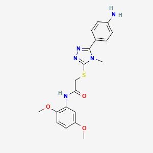 molecular formula C19H21N5O3S B4800693 2-[[5-(4-aminophenyl)-4-methyl-1,2,4-triazol-3-yl]sulfanyl]-N-(2,5-dimethoxyphenyl)acetamide 