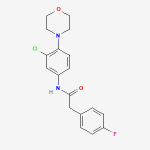 N-[3-chloro-4-(4-morpholinyl)phenyl]-2-(4-fluorophenyl)acetamide