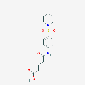 molecular formula C17H24N2O5S B4800738 5-({4-[(4-methyl-1-piperidinyl)sulfonyl]phenyl}amino)-5-oxopentanoic acid 