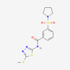 N-[5-(methylthio)-1,3,4-thiadiazol-2-yl]-3-(1-pyrrolidinylsulfonyl)benzamide