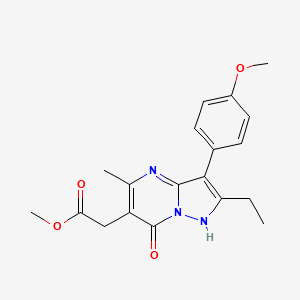 molecular formula C19H21N3O4 B4800761 methyl [2-ethyl-3-(4-methoxyphenyl)-5-methyl-7-oxo-4,7-dihydropyrazolo[1,5-a]pyrimidin-6-yl]acetate 