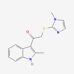 2-[(1-methyl-1H-imidazol-2-yl)sulfanyl]-1-(2-methyl-1H-indol-3-yl)ethanone