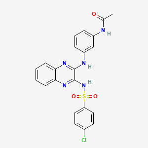 N-{3-[(3-{[(4-chlorophenyl)sulfonyl]amino}-2-quinoxalinyl)amino]phenyl}acetamide