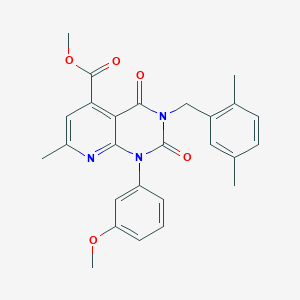 METHYL 3-[(2,5-DIMETHYLPHENYL)METHYL]-1-(3-METHOXYPHENYL)-7-METHYL-2,4-DIOXO-1H,2H,3H,4H-PYRIDO[2,3-D]PYRIMIDINE-5-CARBOXYLATE