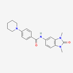 molecular formula C21H24N4O2 B4800855 N-(1,3-dimethyl-2-oxo-2,3-dihydro-1H-benzimidazol-5-yl)-4-(1-piperidinyl)benzamide 