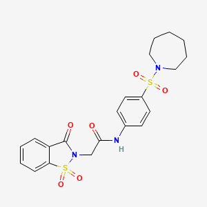 N-[4-(1-azepanylsulfonyl)phenyl]-2-(1,1-dioxido-3-oxo-1,2-benzisothiazol-2(3H)-yl)acetamide