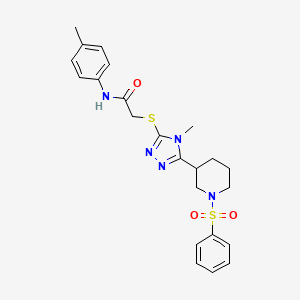 N-(4-methylphenyl)-2-({4-methyl-5-[1-(phenylsulfonyl)-3-piperidinyl]-4H-1,2,4-triazol-3-yl}thio)acetamide