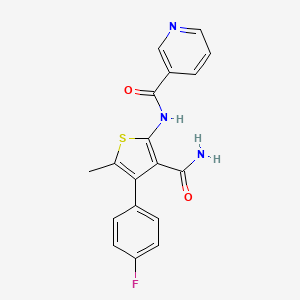 N-[3-carbamoyl-4-(4-fluorophenyl)-5-methylthiophen-2-yl]pyridine-3-carboxamide