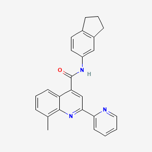 N-(2,3-dihydro-1H-inden-5-yl)-8-methyl-2-(2-pyridinyl)-4-quinolinecarboxamide