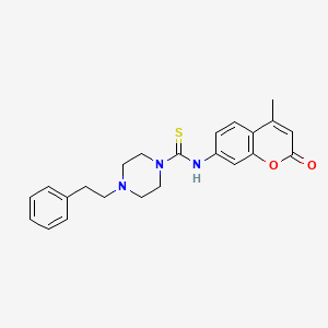 N-(4-methyl-2-oxo-2H-chromen-7-yl)-4-(2-phenylethyl)-1-piperazinecarbothioamide