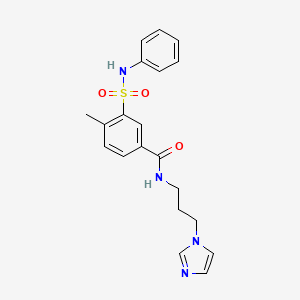 N-[3-(1H-imidazol-1-yl)propyl]-4-methyl-3-(phenylsulfamoyl)benzamide