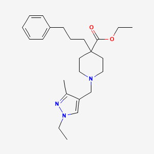 molecular formula C24H35N3O2 B4801284 ethyl 1-[(1-ethyl-3-methyl-1H-pyrazol-4-yl)methyl]-4-(3-phenylpropyl)-4-piperidinecarboxylate 