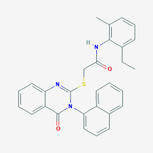 N-(2-ethyl-6-methylphenyl)-2-{[3-(1-naphthyl)-4-oxo-3,4-dihydro-2-quinazolinyl]thio}acetamide