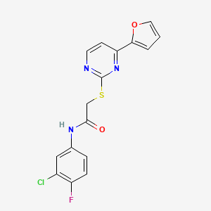 N-(3-CHLORO-4-FLUOROPHENYL)-2-{[4-(2-FURYL)-2-PYRIMIDINYL]SULFANYL}ACETAMIDE