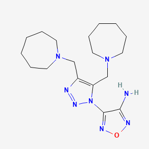 4-[4,5-Bis(azepan-1-ylmethyl)triazol-1-yl]-1,2,5-oxadiazol-3-amine