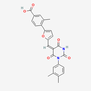 4-(5-{[1-(3,4-dimethylphenyl)-2,4,6-trioxotetrahydro-5(2H)-pyrimidinylidene]methyl}-2-furyl)-3-methylbenzoic acid