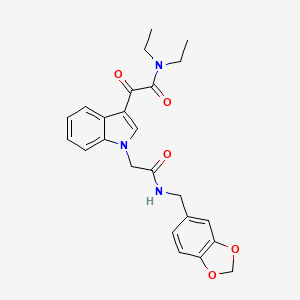 molecular formula C24H25N3O5 B4801341 2-(1-{2-[(1,3-benzodioxol-5-ylmethyl)amino]-2-oxoethyl}-1H-indol-3-yl)-N,N-diethyl-2-oxoacetamide 