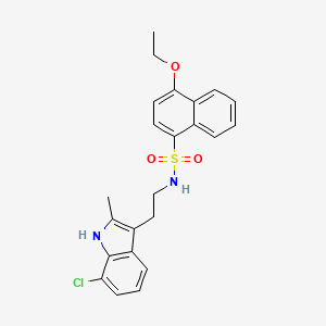 molecular formula C23H23ClN2O3S B4801348 N-[2-(7-chloro-2-methyl-1H-indol-3-yl)ethyl]-4-ethoxynaphthalene-1-sulfonamide 