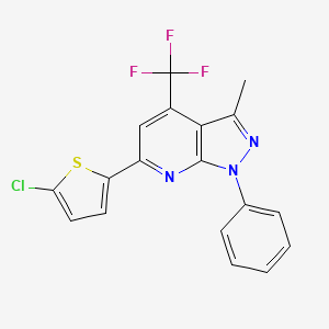 molecular formula C18H11ClF3N3S B4801367 6-(5-chloro-2-thienyl)-3-methyl-1-phenyl-4-(trifluoromethyl)-1H-pyrazolo[3,4-b]pyridine 