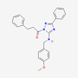 1-(5-{[(4-Methoxyphenyl)methyl]amino}-3-phenyl-1H-1,2,4-triazol-1-YL)-3-phenylpropan-1-one