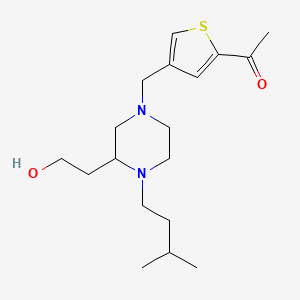 molecular formula C18H30N2O2S B4801434 1-(4-{[3-(2-hydroxyethyl)-4-(3-methylbutyl)-1-piperazinyl]methyl}-2-thienyl)ethanone 