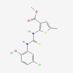 methyl 2-({[(5-chloro-2-hydroxyphenyl)amino]carbonothioyl}amino)-5-methyl-3-thiophenecarboxylate