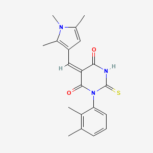 1-(2,3-DIMETHYLPHENYL)-2-THIOXO-5-[(E)-1-(1,2,5-TRIMETHYL-1H-PYRROL-3-YL)METHYLIDENE]DIHYDRO-4,6(1H,5H)-PYRIMIDINEDIONE