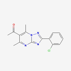 molecular formula C15H13ClN4O B4801467 1-[2-(2-chlorophenyl)-5,7-dimethyl[1,2,4]triazolo[1,5-a]pyrimidin-6-yl]ethanone 