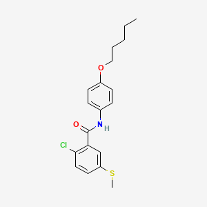 molecular formula C19H22ClNO2S B4801514 2-chloro-5-(methylthio)-N-[4-(pentyloxy)phenyl]benzamide 