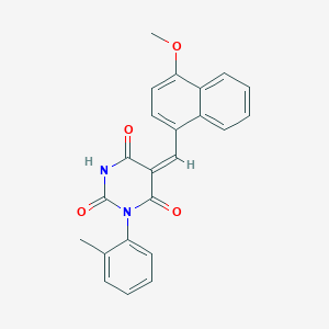 (5E)-5-[(4-methoxynaphthalen-1-yl)methylidene]-1-(2-methylphenyl)-1,3-diazinane-2,4,6-trione