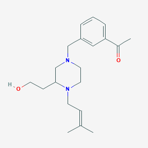 1-(3-{[3-(2-hydroxyethyl)-4-(3-methyl-2-buten-1-yl)-1-piperazinyl]methyl}phenyl)ethanone