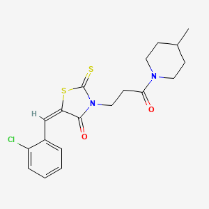 molecular formula C19H21ClN2O2S2 B4801558 5-(2-chlorobenzylidene)-3-[3-(4-methyl-1-piperidinyl)-3-oxopropyl]-2-thioxo-1,3-thiazolidin-4-one 