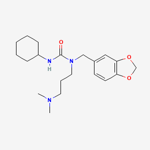 N-(1,3-benzodioxol-5-ylmethyl)-N'-cyclohexyl-N-[3-(dimethylamino)propyl]urea